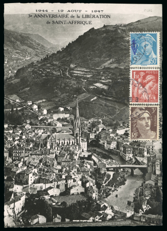Stamp of France » Libération Sylvanes les Bains (Aveyron): type Mercure, Iris, Marianne,