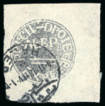 Stamp of Syria 1918 Provisional issue for Aleppo, 1/2 piastre "DROIT DE TAXE PERCU ALEP" cancelled "HALEP 4.11.18".