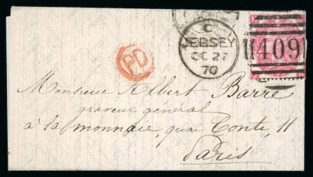 Stamp of France » Guerre de 1870-1871 1870, tentative d' entrée dans Paris assiégé affranchie Grande-Bretagne Queen Victoria 3d