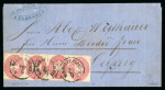 Stamp of Romania » Austrian Levant Post Offices 1864 entire letter from Ploesti to Leipzig bearing four examples of Lombardy-Venetia 1863 Arms 5 kr