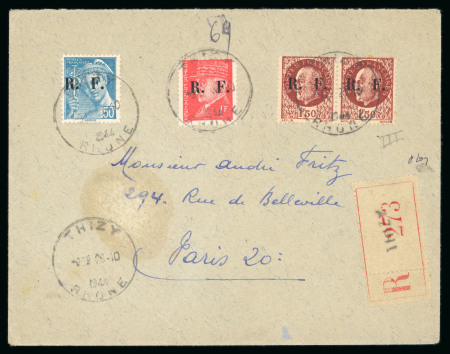Stamp of France » Libération Thizy (Rhône): type Mercure, Pétain, Mayer n°1-2-3*2