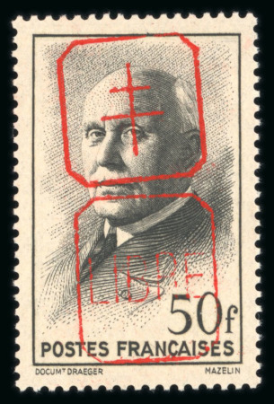 Stamp of France » Libération Mornant (Rhône): Type Pétain, 50 francs Noir, Mayer