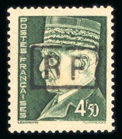 Stamp of France » Libération Poitiers (Vienne): Type Pétain, 4F50 vert gravé , Mayer
