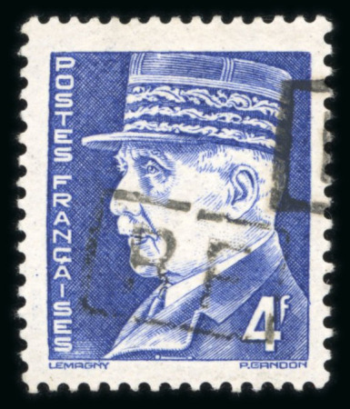 Stamp of France » Libération Poitiers (Vienne): Type Pétain, 4 francs bleu gravé
