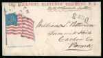 Stamp of United States US Civil War 1860-65 a beautiful lot of twelve patriotic covers, with rare uses