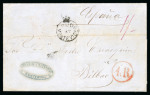 Stamp of Great Britain » British Post Offices Abroad » Crown Circle Handstamps Uruguay - Montevideo: 1857 (Jul 5) wrapper from Montevideo to Spain with very fine "PAID / AT / MONTEVIDEO" crown circle hs