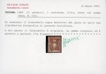 Stamp of Italian States » Tuscany 1860 Italy Tuscany 1c mint hinged, cert.Sorani € 9000