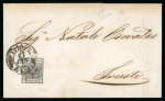 Stamp of Austria » Coastal Province (Küstenland) Austria 1851, 2kr greyish black, very fine printing, cancelled and tied to cover by circular Triest