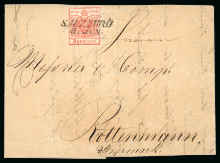 Stamp of Austria » Salzburg 1850 Austria, Salzburg, early usage 8th day of issue cover