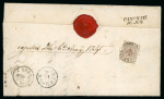 Stamp of Romania » Former Austrian Territory 1855 ROMANIA Austria ER-SEMJEN Folded registered lettersheet against return receipt