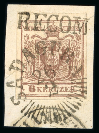 Stamp of Austria » Bukovina (Bukowina) 1850 Austria Romania Ukraine Sadagura sunburst cancel + FRANCO
