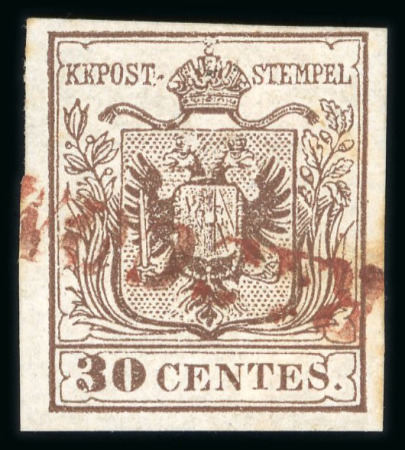 Stamp of Austria » Lombardy Venetia 1850 Lobardy Venetia Austria Italy 30c red RACCOM