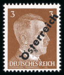 Stamp of Austria » 1945 Provisionals 1945 Austria UNISSUED 3Pf Vienna provisionals with vertically ribbed gum