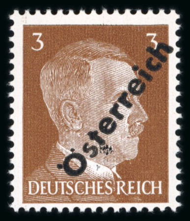Stamp of Austria » 1945 Provisionals 1945 Austria UNISSUED 3Pf Vienna provisionals with vertically ribbed gum
