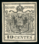 Stamp of Austria » Lombardy Venetia Austria Italy Lombardy Venetia 1850 10C HP ty Ib plate error mint hinged