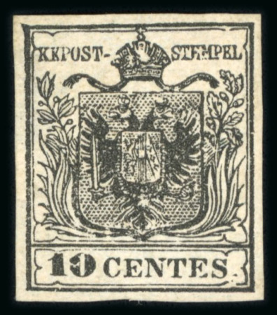 Stamp of Austria » Lombardy Venetia Austria Italy Lombardy Venetia 1850 10C HP ty Ib plate error mint hinged