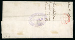 Stamp of St. Lucia 1880 (May 28) wrapper to England with 1864-76 (1s) deep orange perf.14