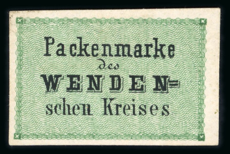 Stamp of Russia » Wenden 1863-66 (4k) "Packenmarke" blue-green and black, unused