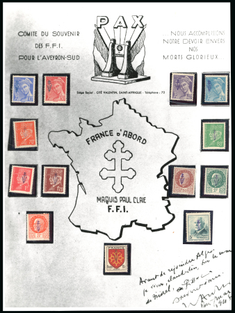 Stamp of France » Libération Sylvanes les Bains (Aveyron):  Types Mercure, Pétain