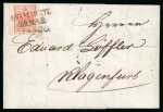 Stamp of Austria » Carniola (Krain) Austria 1854 Krain Carnolia 3Kr HP IIIa, left margin example pmk NEUMARKTL + FRANCO