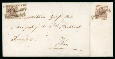 Stamp of Austria » Styria (Steiermark) 1852 Austria Steiermark Styria registered letter VORDERNBERG + Recomandirt