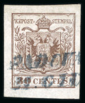 Stamp of Austria » Lombardy Venetia 1850 Lombardy Venetia Austria Italy 30C HP ty I with 2-line blue PADOVA