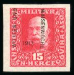 Stamp of Bosnia and Herzegovina 1917 Bosnia & Herzegovina widow & orphan ovpt 10H & 15H imperforate