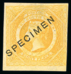 Stamp of Australia » New South Wales 1855, 5d green to 1s pale red, unused with black "SPECIMEN" overprint