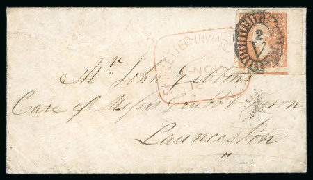 Stamp of Australia » Victoria 1854 Victoria ship-letter 6d to Launceston (Tasmania)