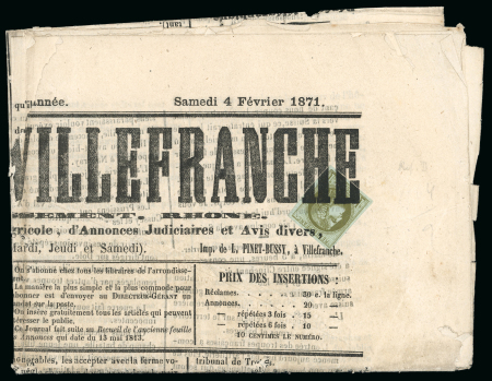Stamp of France » Emission de Bordeaux 1870 1871, émission de Bordeaux timbre 1 centime n° 39B