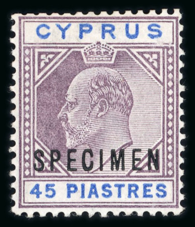 Stamp of Cyprus » King Edward VII Issues 1902-04 1/2pi to 45pi complete mint set of ten, showing SPECIMEN