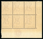 Stamp of Cyprus 30pa mauve, mint and mint nh, bottom left corner sheet