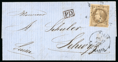 Stamp of France » Guerre de 1870-1871 1870, Ballon monté Le Général Uhrich pour Schwyz (Suisse),