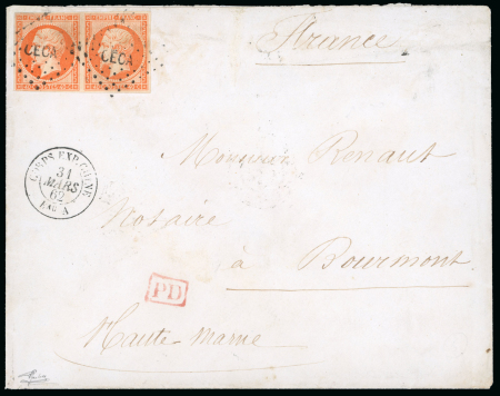 Stamp of France » Empire 1853-1862 1859-1862, 5 lettres Expédition de Chine sur pages