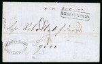 Stamp of India » Postal History 1861 Calcutta, folded lettersheet 23 Dec sent to Lyon « via France”