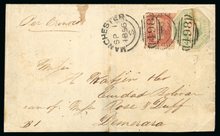 Stamp of Great Britain » 1847-54 Embossed 1902-04 1/2pi green and carmine, used with Larnaca