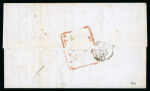 Stamp of India » Postal History 1853/54 two letters from Calcutta to Bordeaux, France, with boxed Calcutta GPO ship letter