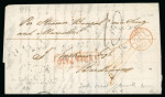Stamp of India » Postal History 1853/54 two letters from Calcutta to Bordeaux, France, with boxed Calcutta GPO ship letter