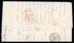 Stamp of India » Postal History 1853/54 two letters from Calcutta to Bordeaux, France, with boxed Calcutta GPO ship letter