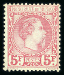 Stamp of Colonies françaises » Monaco 1885, Prince Charles III, Y&T n° 10 (*), signé Calves,