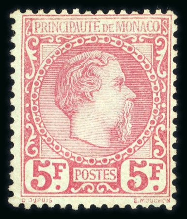 Stamp of Colonies françaises » Monaco 1885, Prince Charles III, Y&T n° 10 (*), signé Calves,