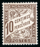 Stamp of Colonies françaises » Monaco 1905, timbre taxe Y&T n° 4 neuf **, cote 1'200€. TB.