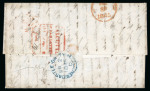 Stamp of India » Postal History 1845/47 two letters from the same correspondence, Calcutta and Cawnpore to Newcastle