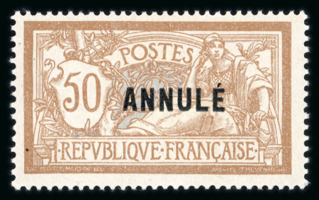 Stamp of France » Cours d'Instruction 1911 (tirage), type Merson 50c, Y&T n° 120-CI *, signature