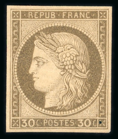 Stamp of France » Emission de Bordeaux 1870 1872, type Cérès, Y&T n° 56b non dentelé **. Très frais