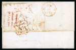 Stamp of India » Postal History 1850 Folded entire letter Calcutta endorsed “Overland via Southampton” to London