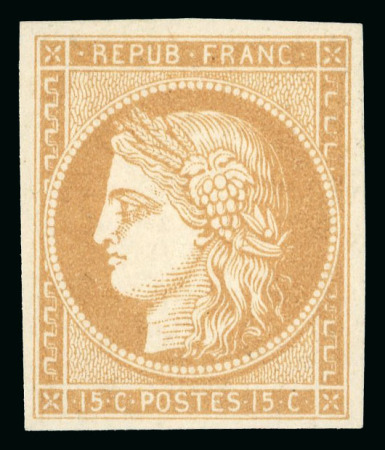 Stamp of France » Emission Cérès 1871-72 1871, type Cérès, YT n° 59C * non dentelé, TB et certificat