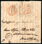 Stamp of India » Postal History 1854 Calcutta to Mauritius, letter sent per “Bengal Merchant”, struck by the scarce circular Calcutta Ship Letter Free