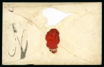 Stamp of India » Postal History 1853 Small neat envelope from Madras to Cape Town,