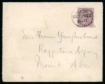 Stamp of India » 1855-1946 De La Rue and later Crown Colony Issues 1882-90 1a purple, tied on 1898 envelope addressed